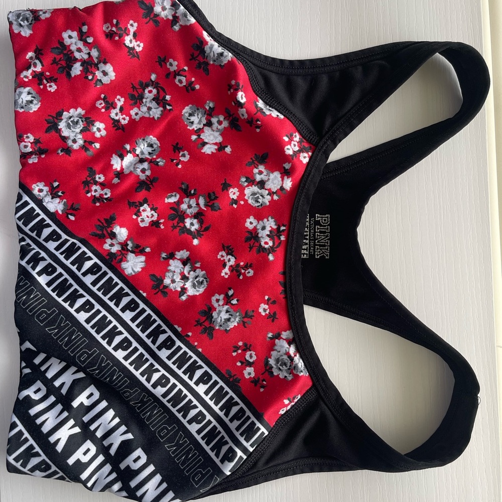 Pink sports bra
